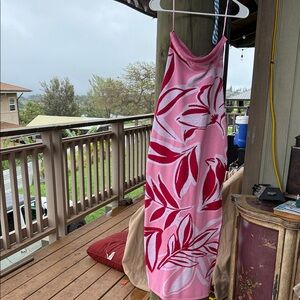 Pink & Red Floral Beach Cover-Up Dress